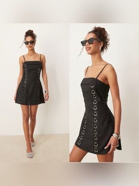 white christmas dresses HAND-CROCHET MOTHER OF PEARL ICONIC MINI DRESS | CULT MIA main image 0